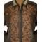 Prestige Chocolate Brown / Cognac Lizard Print With Hand Embroidery PU Leather Coat With Fur Lining BD203